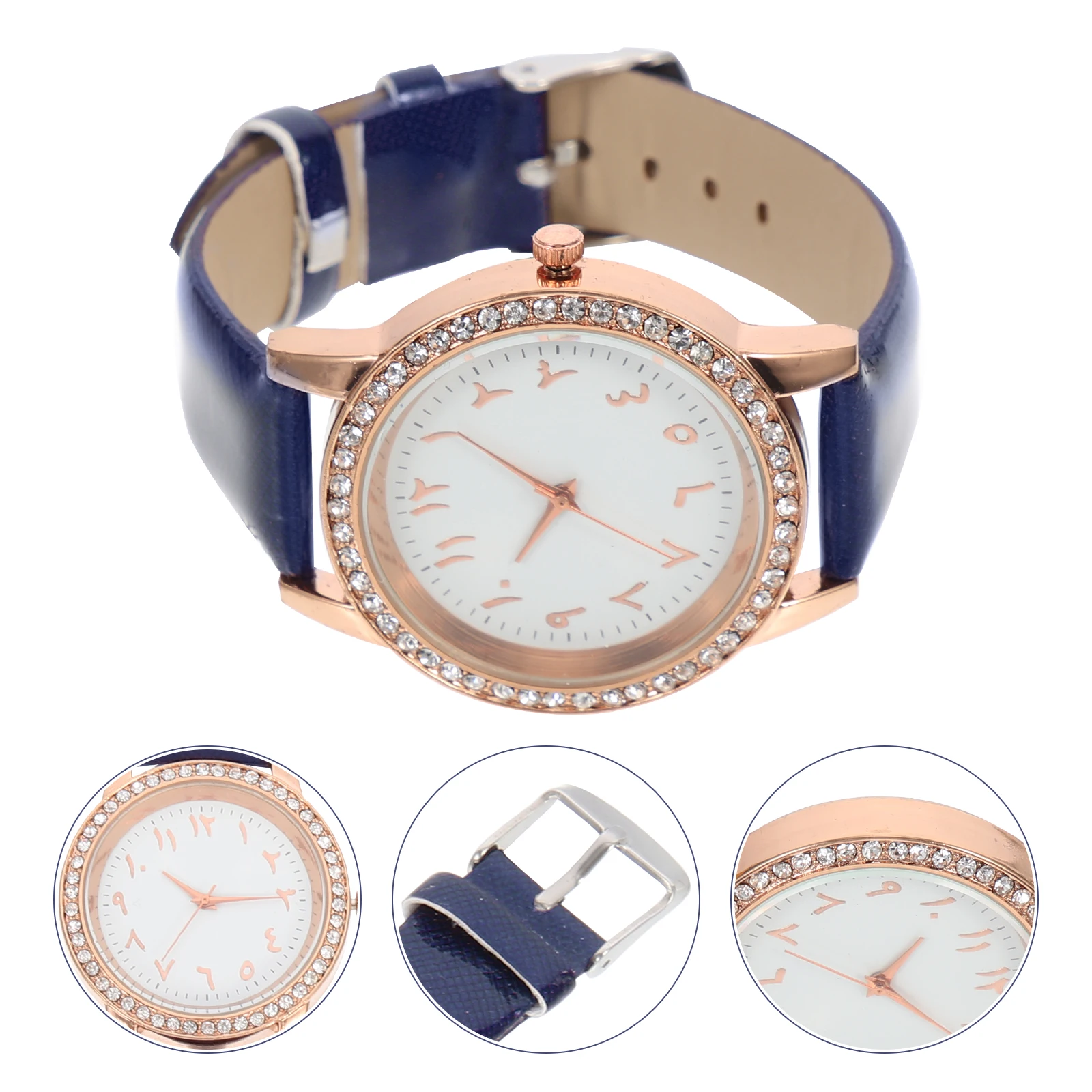 Rhinestone Women Watch Lightweight Blue PU Strap Adjustable Quartz Wristwatch Decorative Ladies Timepiece Gift
Rhinestone Women Watch Lightweight Blue PU Strap Adjustable Quartz Wristwatch Decorative Ladies Timepiece Gift