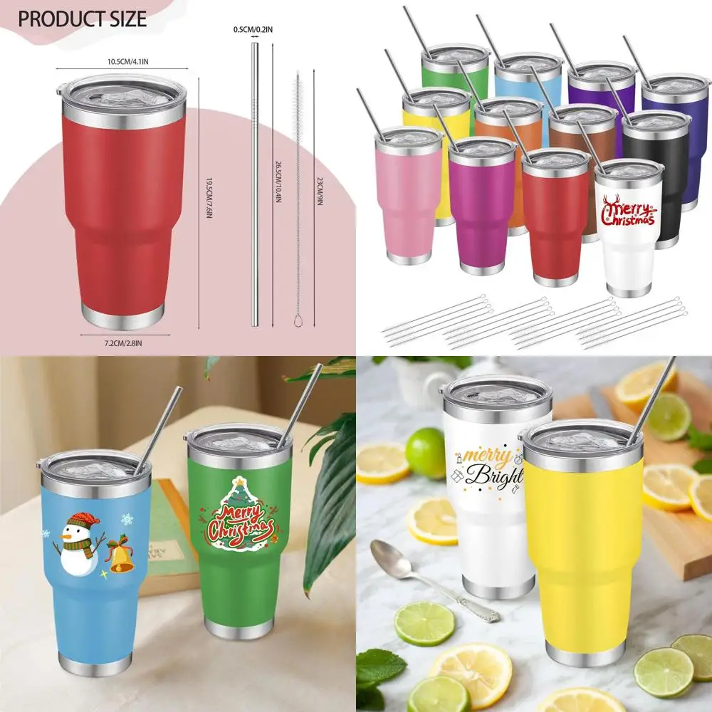 Double Wall Vacuum Insulated 30oz Stainless Steel Travel Tumbler with Lid - Keeps Drinks Cold & Hot (Mixed Colors)
Double Wall Vacuum Insulated 30oz Stainless Steel Travel Tumbler with Lid - Keeps Drinks Cold & Hot (Mixed Colors)
