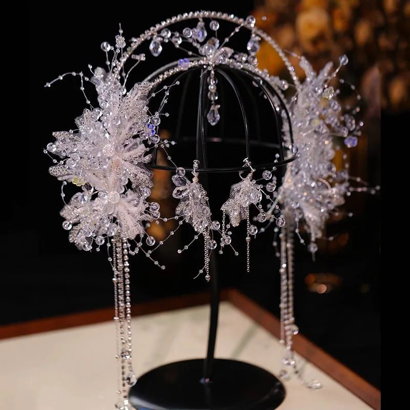 1Pc Bridal Crystal Forehead Headband with Tassel Earrings Sparkling Rhinestone Flower Fairy Wedding Goddess Headpiece
1Pc Bridal Crystal Forehead Headband with Tassel Earrings Sparkling Rhinestone Flower Fairy Wedding Goddess Headpiece