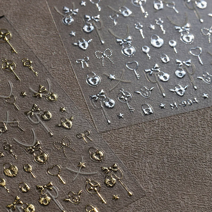 1PCS Bronzing Nail Art Stickers Gold Silver Key Lock Adhesive Ice Through Aurora Glass Broken Nails Decorations Decals DIY Parts
1PCS Bronzing Nail Art Stickers Gold Silver Key Lock Adhesive Ice Through Aurora Glass Broken Nails Decorations Decals DIY Parts