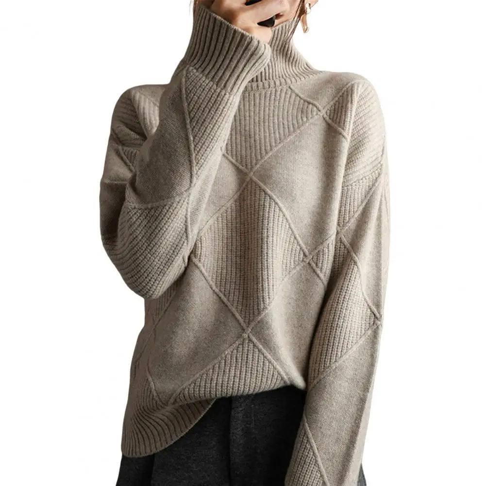 Women Crochet Knit Sweater Cable Knit Pattern Jumper Cozy High Collar Crochet Sweater for Women Long Sleeve Solid for Winter
Women Crochet Knit Sweater Cable Knit Pattern Jumper Cozy High Collar Crochet Sweater for Women Long Sleeve Solid for Winter
