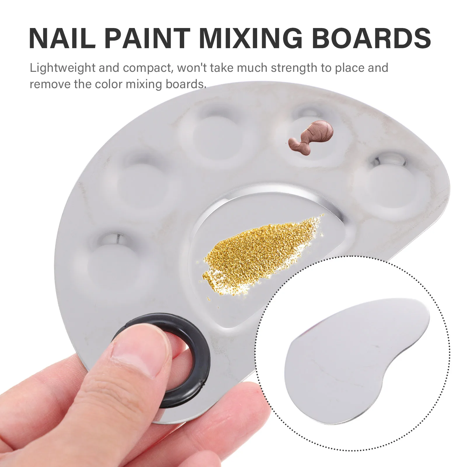 Stainless Steel Art Color Palette Makeup Foundation Tray Reusable Smooth Durable Manicure Pallet For Salon Home Mixing
Stainless Steel Art Color Palette Makeup Foundation Tray Reusable Smooth Durable Manicure Pallet For Salon Home Mixing