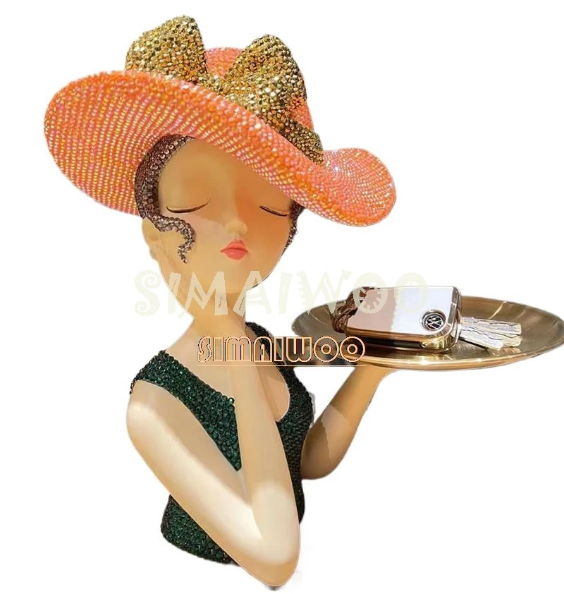Exquisite Crystal Laday Statue Handmade Rhinestone Snack Tray Cross Stitch Key Storage Bling-bling Luxury Living Room Ornament
Exquisite Crystal Laday Statue Handmade Rhinestone Snack Tray Cross Stitch Key Storage Bling-bling Luxury Living Room Ornament