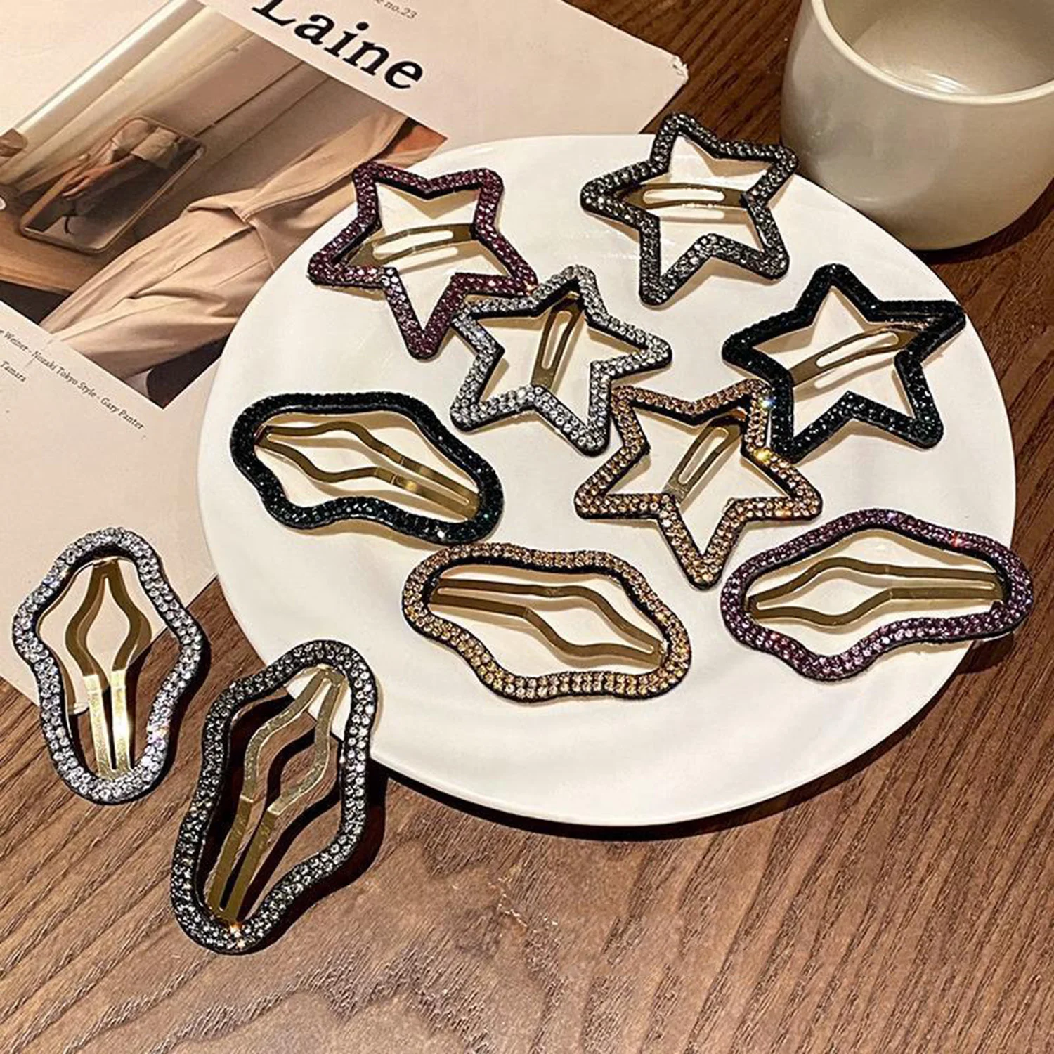 Korean Women Hairpin Shiny Luxury Rhinestones Hair Accessories Silver Crystal Stars Sweet Metal Hair Clips
Korean Women Hairpin Shiny Luxury Rhinestones Hair Accessories Silver Crystal Stars Sweet Metal Hair Clips