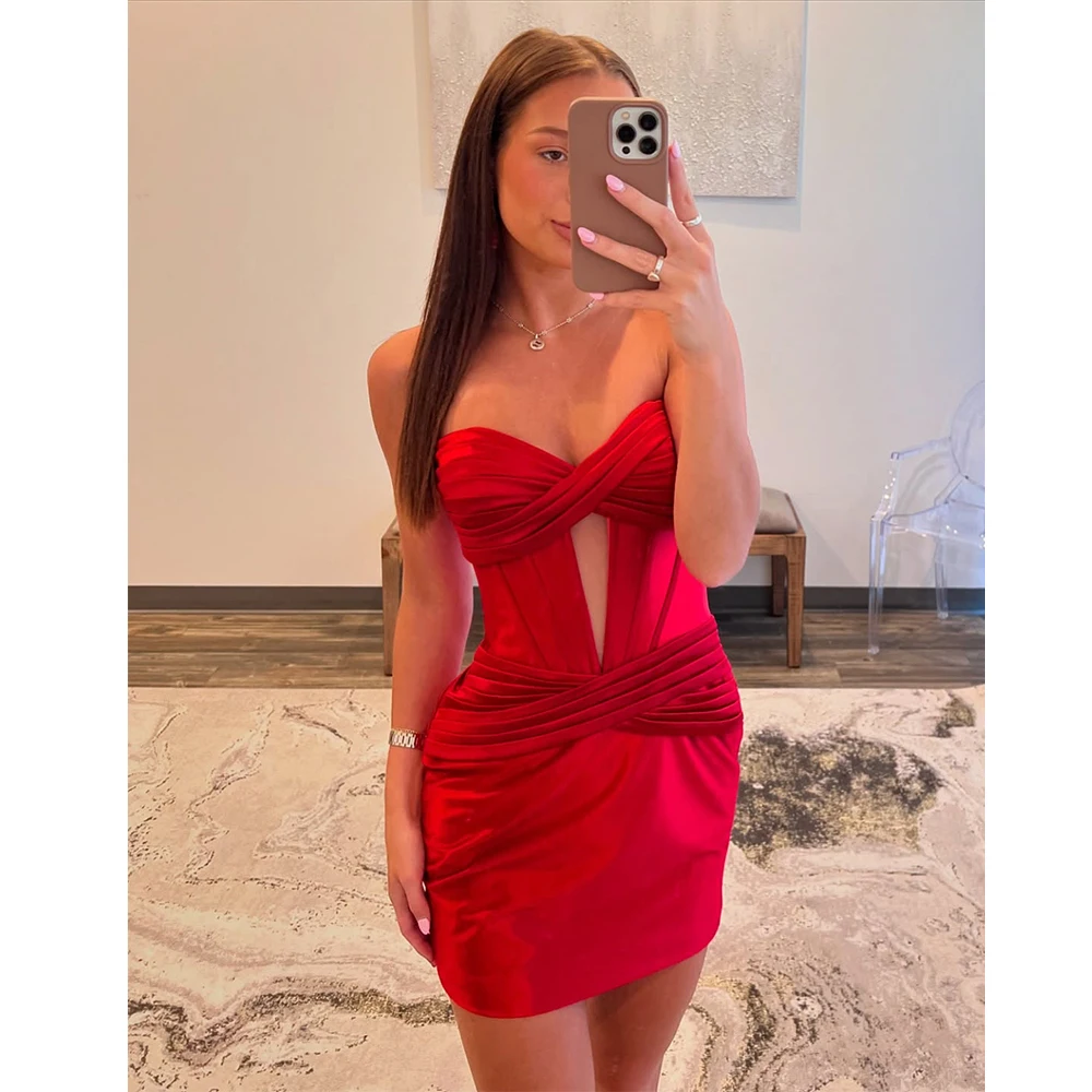 MVOZEIN Satin Red Homecoming Dresses 2026 Strapless Above Knee Short Mini Party Dress for Cocktail Graduation Dresses
MVOZEIN Satin Red Homecoming Dresses 2026 Strapless Above Knee Short Mini Party Dress for Cocktail Graduation Dresses