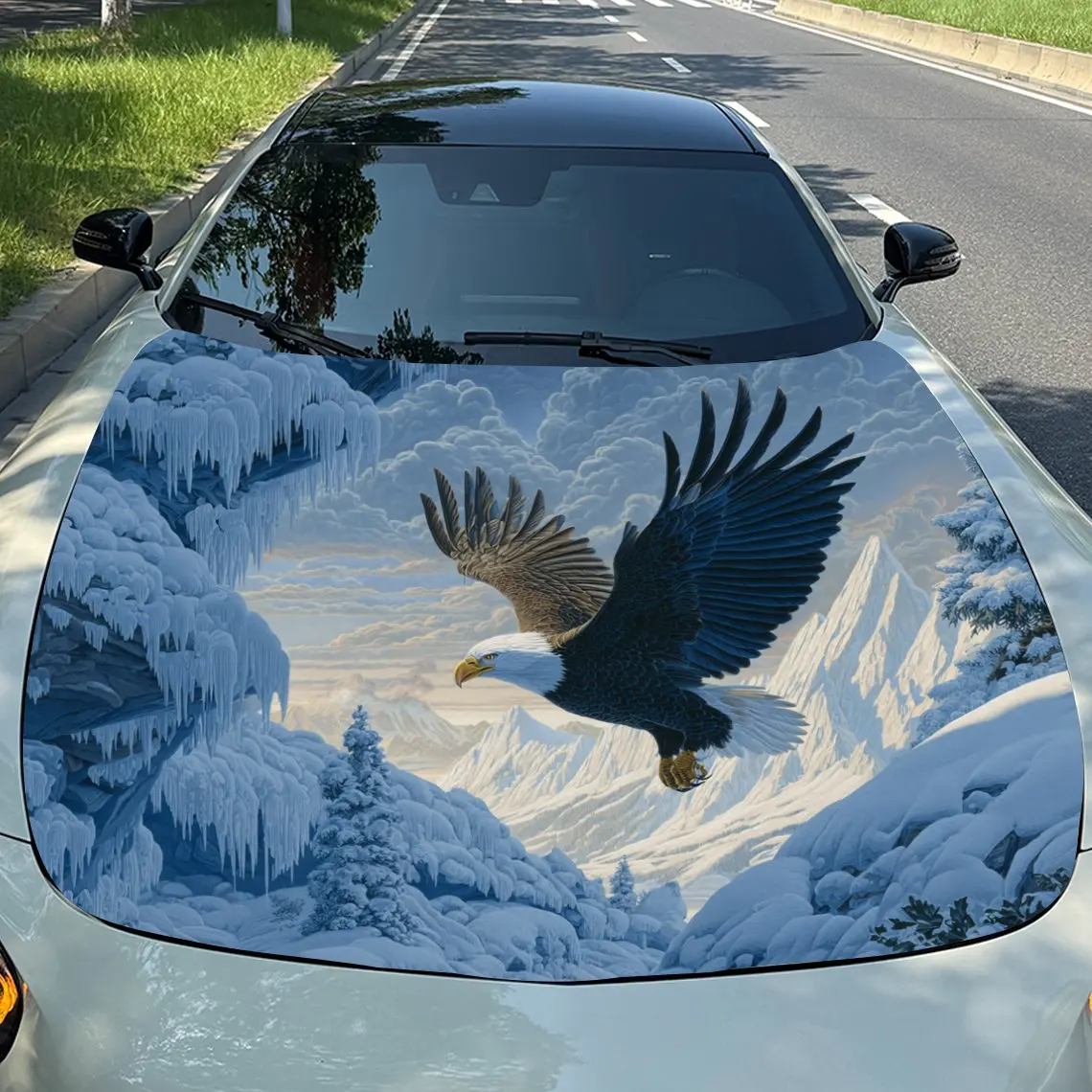The Eagle Flying In The Snow Capped Mountains Car Hood Decal Sticker - Durable Vinyl Wrap, Fit For Most Vehicles, Engine Protect
The Eagle Flying In The Snow Capped Mountains Car Hood Decal Sticker - Durable Vinyl Wrap, Fit For Most Vehicles, Engine Protect
