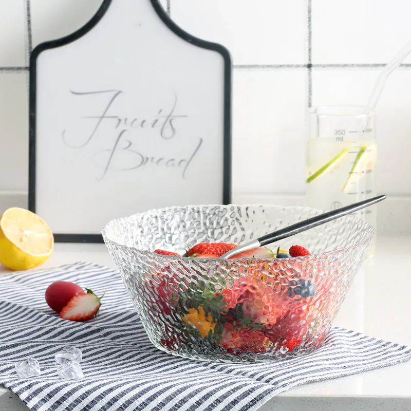 8 Inch, Rain Drop Embossed Glass Serving Mixing Bowl, Buffet Dessert Kitchen Large Pasta Bowl Salad Fruit
8 Inch, Rain Drop Embossed Glass Serving Mixing Bowl, Buffet Dessert Kitchen Large Pasta Bowl Salad Fruit