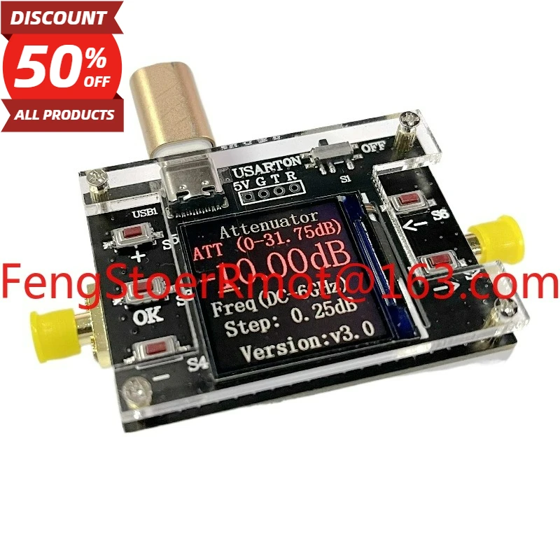 TYPE-C 6G digital programmable RF attenuator 30DB TFT display CNC shell supports communication
TYPE-C 6G digital programmable RF attenuator 30DB TFT display CNC shell supports communication