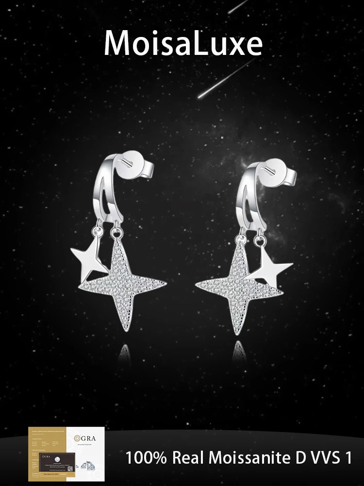 MoisaLuxe Official Store Moissanite Plata Sterling 925 Silver Full Diamond Star Earrings for Women Jewelry Hoops Piercing
MoisaLuxe Official Store Moissanite Plata Sterling 925 Silver Full Diamond Star Earrings for Women Jewelry Hoops Piercing