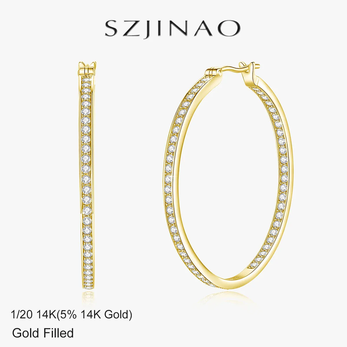 Hoops Sparking Full Moissanite Earrings Solid 14k Gold Filled Huggie for Women Engagement Wedding Luxury Jewelry
Hoops Sparking Full Moissanite Earrings Solid 14k Gold Filled Huggie for Women Engagement Wedding Luxury Jewelry