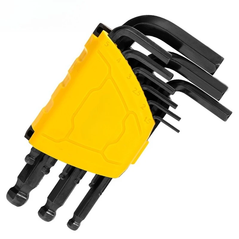 Tool DL232109H Black extended extra long flat head inner hexagon 9-piece set, ball head inner hexagon
Tool DL232109H Black extended extra long flat head inner hexagon 9-piece set, ball head inner hexagon