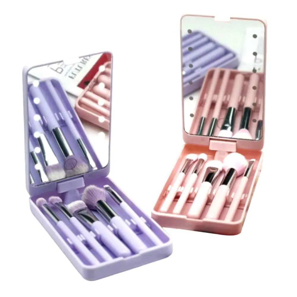 Rotatable Mirror Travel Makeup Brush with Light Adjustable Brightness with 5pcs Brush LED Makeup Mirror Brush Set
Rotatable Mirror Travel Makeup Brush with Light Adjustable Brightness with 5pcs Brush LED Makeup Mirror Brush Set