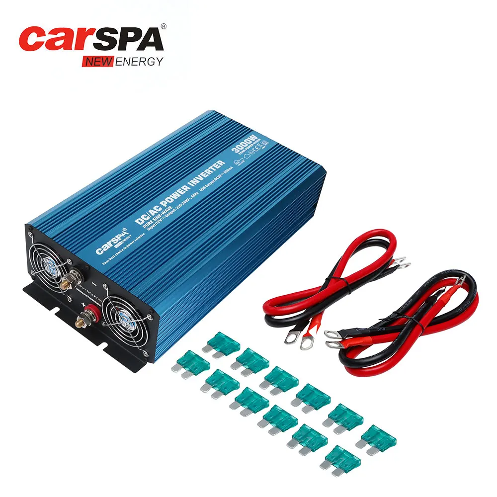 Carspa High Quality Pure Sine Wave 12V 3000W Inverter Dc to Ac Pure Sine Wave Solar/car/appliance Power System Inverter
Carspa High Quality Pure Sine Wave 12V 3000W Inverter Dc to Ac Pure Sine Wave Solar/car/appliance Power System Inverter