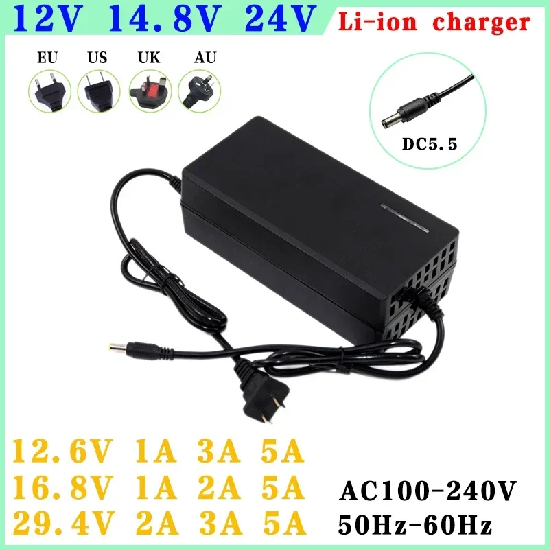AC100-240V DC 12.6V 16.8V 29.4V 1A 2A 3A 5A Universal Power Adapter Supply Charger adaptor for LED light strips Electric vehicle
AC100-240V DC 12.6V 16.8V 29.4V 1A 2A 3A 5A Universal Power Adapter Supply Charger adaptor for LED light strips Electric vehicle