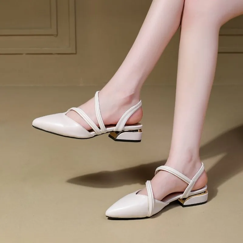 Women's Sandals Fairy Style Spring New Head Covered Thick Heel Versatile Pointed Toe Crystal Dress Shoes Backless Single Shoes
Women's Sandals Fairy Style Spring New Head Covered Thick Heel Versatile Pointed Toe Crystal Dress Shoes Backless Single Shoes