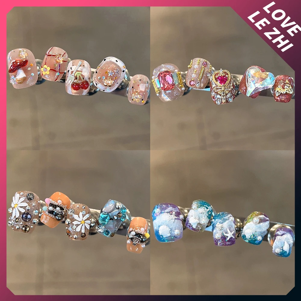 Light Luxury Shiny Dopamine Rhinestone Short Handmade Nails Party Stickers Flower Bowknot Pearl Starfish Wearable False Nails
Light Luxury Shiny Dopamine Rhinestone Short Handmade Nails Party Stickers Flower Bowknot Pearl Starfish Wearable False Nails