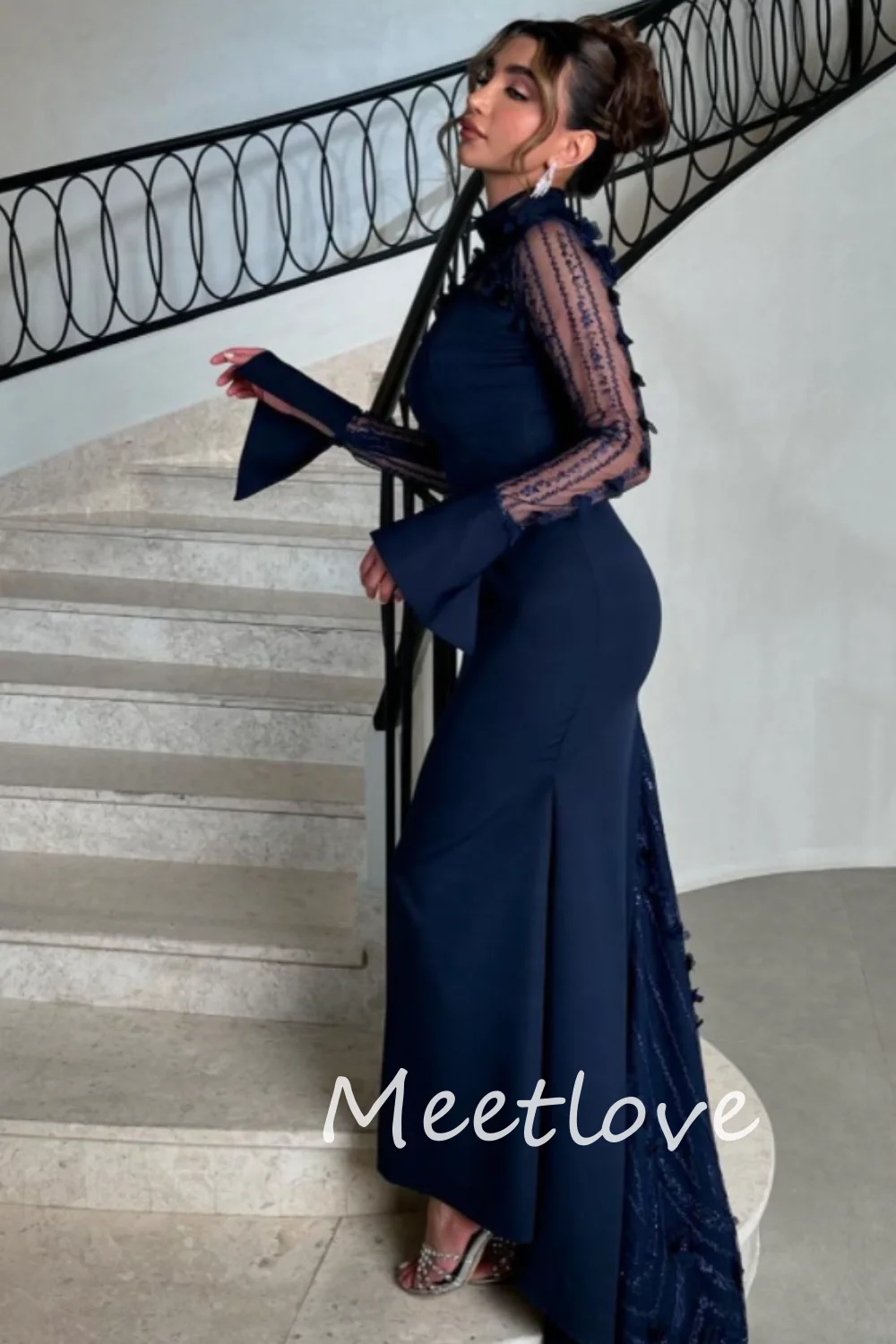 Meetlove 2024 Customized Prom Dresses Saudi Arabia Women Mermaid High Neck Long Lace Sleeves Prom Dress Formal Evening Gown
Meetlove 2024 Customized Prom Dresses Saudi Arabia Women Mermaid High Neck Long Lace Sleeves Prom Dress Formal Evening Gown