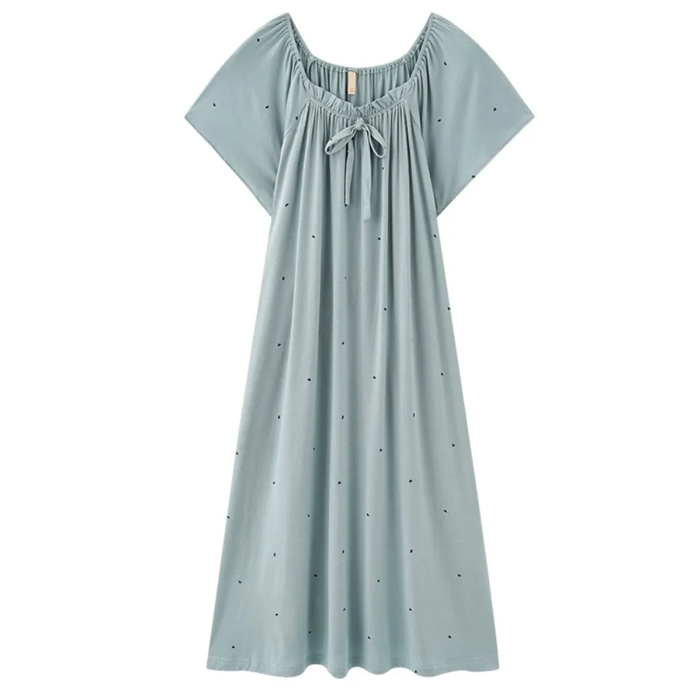 Casual Modal Women's Pajama Dress Short Sleeve Loose Dot Ruffle Nightdress Sleepwear Home Wear Lace Up Nightgown Female
Casual Modal Women's Pajama Dress Short Sleeve Loose Dot Ruffle Nightdress Sleepwear Home Wear Lace Up Nightgown Female