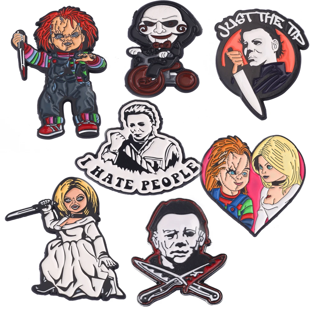 7pcs/set Horror Killer Enamel Pin Movie Brooch Lapel Pins Badge on Backpack Clothing Accessories Fashion Jewelry Holiday Gifts
7pcs/set Horror Killer Enamel Pin Movie Brooch Lapel Pins Badge on Backpack Clothing Accessories Fashion Jewelry Holiday Gifts
