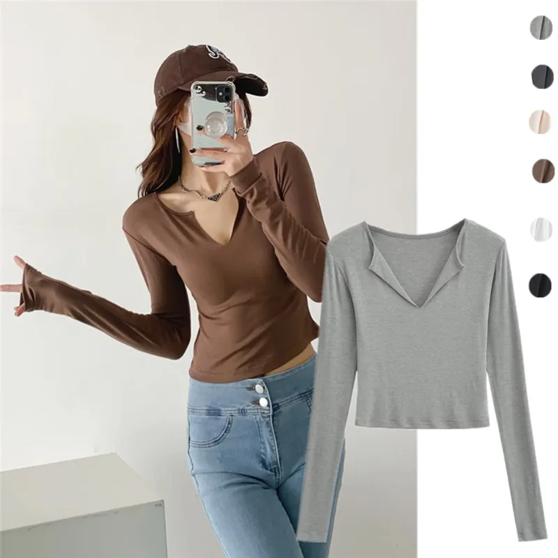 Женская облегающая футболка Spicy Girl Roll с большим v-образным вырезом и длинным светом, мягкая и уютная верхняя часть, Senation, облегающая основа, чистая ...
Женская облегающая футболка Spicy Girl Roll с большим v-образным вырезом и длинным светом, мягкая и уютная верхняя часть, Senation, облегающая основа, чистая ...