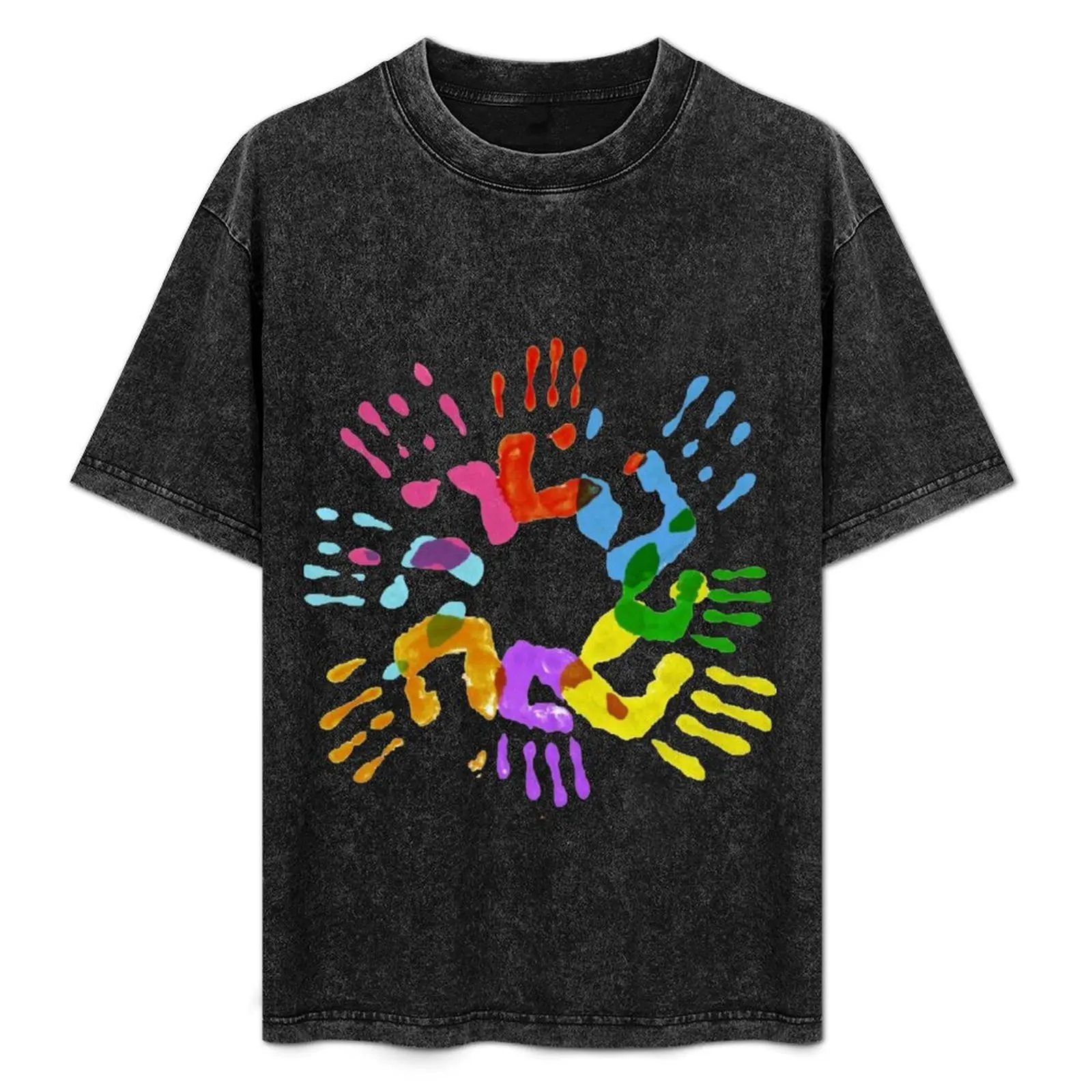 colorful hands print T-Shirt Comfortable Work Wear Tee
colorful hands print T-Shirt Comfortable Work Wear Tee