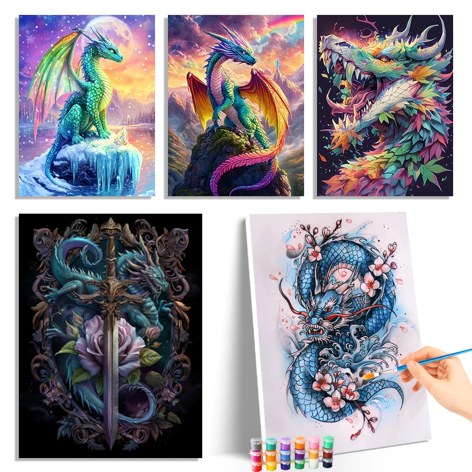 GATYZTORY Painting By Numbers On Canvas With Frame dragon Acrylic Paints Watercolor Arts Crafts Art Supplies Diy Set Home Decor
GATYZTORY Painting By Numbers On Canvas With Frame dragon Acrylic Paints Watercolor Arts Crafts Art Supplies Diy Set Home Decor