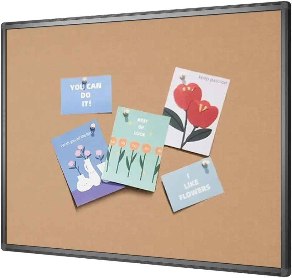Cork Notice Board 36x24 Inches, Black Aluminum Frame Bulletin Board for Office, Home, Classroom
Cork Notice Board 36x24 Inches, Black Aluminum Frame Bulletin Board for Office, Home, Classroom