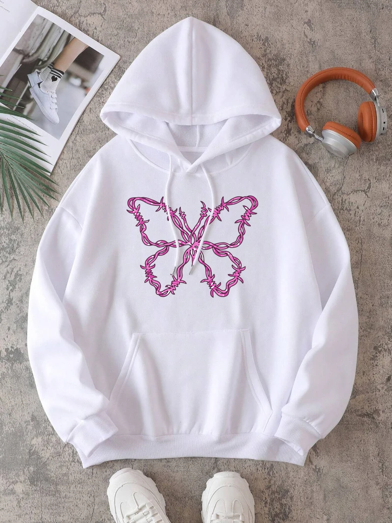 Butterfly Hoodies Womens Fashion Illusion Printing Pullover Pocket Loose Fleece Warm Hooded Sporty Comfortable Woman Clothes
Butterfly Hoodies Womens Fashion Illusion Printing Pullover Pocket Loose Fleece Warm Hooded Sporty Comfortable Woman Clothes