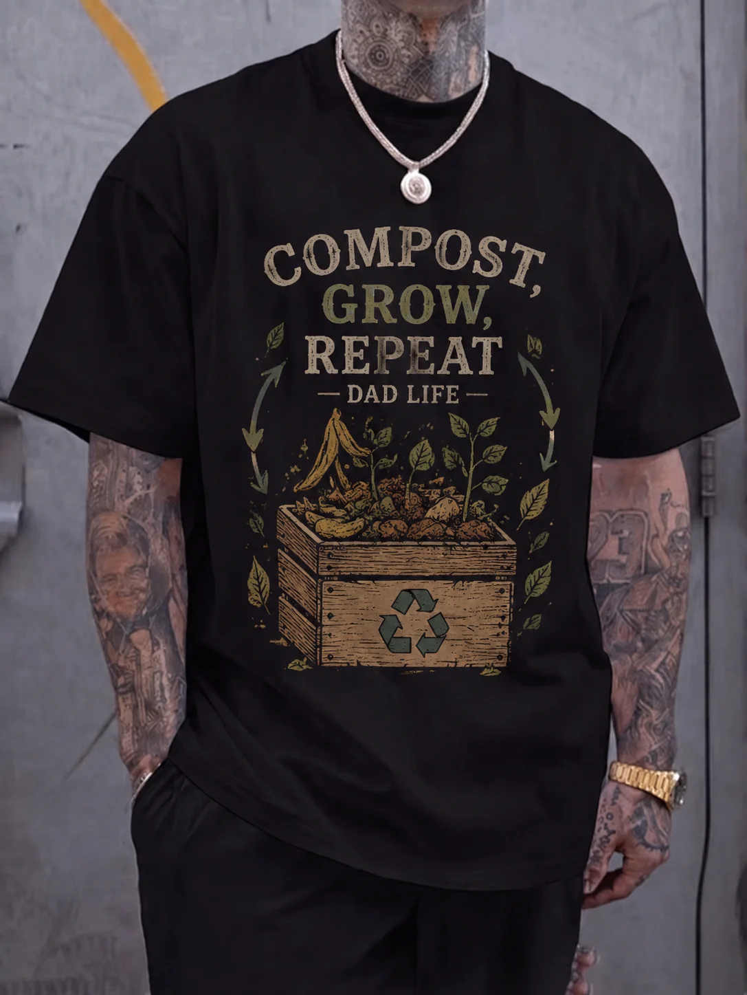 Men Graphic t Shirt Short Sleeve Classic Fit Vintage Retro Compost Garden Dad Life Print Streetwear Outdoor Casual Gardening
Men Graphic t Shirt Short Sleeve Classic Fit Vintage Retro Compost Garden Dad Life Print Streetwear Outdoor Casual Gardening