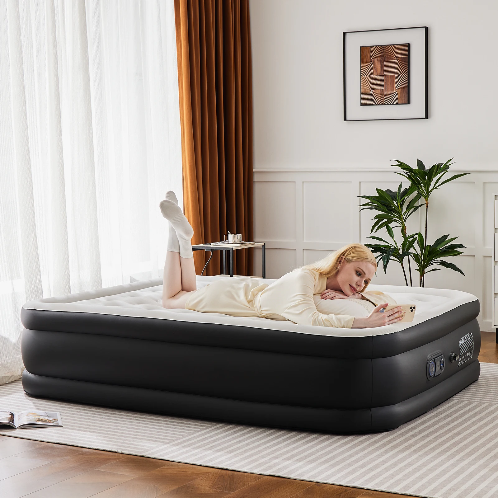 Twin Size 16in Modern Design Inflatable Air Mattress with Built-in Pump Set for Bedroom Use
Twin Size 16in Modern Design Inflatable Air Mattress with Built-in Pump Set for Bedroom Use