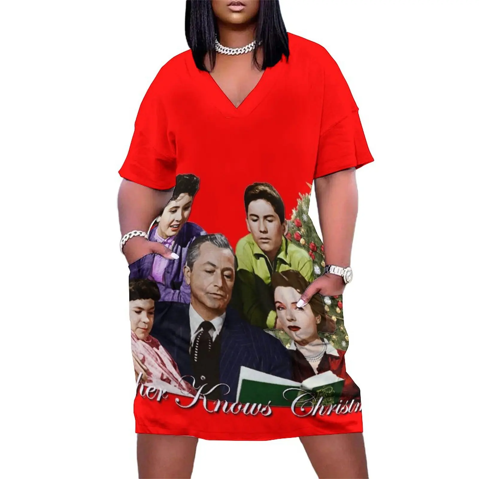 Father Knows Christmas Retro 50s 60s Holiday Tribute. Loose Pocket Dress evening dress ladies prom dress
Father Knows Christmas Retro 50s 60s Holiday Tribute. Loose Pocket Dress evening dress ladies prom dress