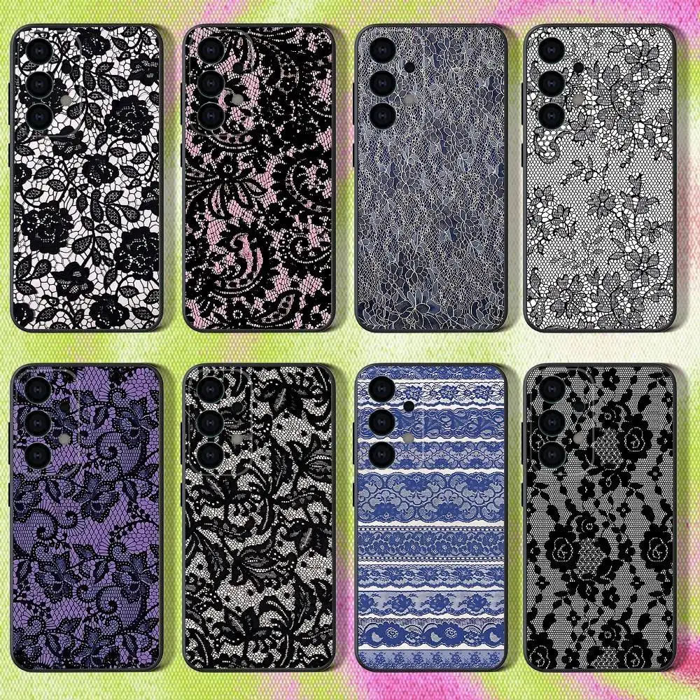 Lace Print Pattern Phone Case For Samsung S25,S24,S21,S22,S23,S30,Ultra,S20,Plus,Fe,Lite,Note,10,9,5G Black Cover 
Lace Print Pattern Phone Case For Samsung S25,S24,S21,S22,S23,S30,Ultra,S20,Plus,Fe,Lite,Note,10,9,5G Black Cover