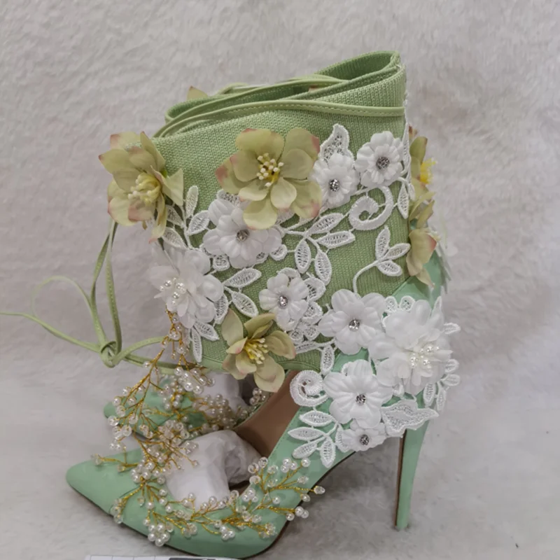 Green Flower Crystal Mid Calf Boots Thin High Heel Pointed Toe Fashion Sexy 2025 Summer Big Size Woman Shoes Zapatillas Mujer
Green Flower Crystal Mid Calf Boots Thin High Heel Pointed Toe Fashion Sexy 2025 Summer Big Size Woman Shoes Zapatillas Mujer