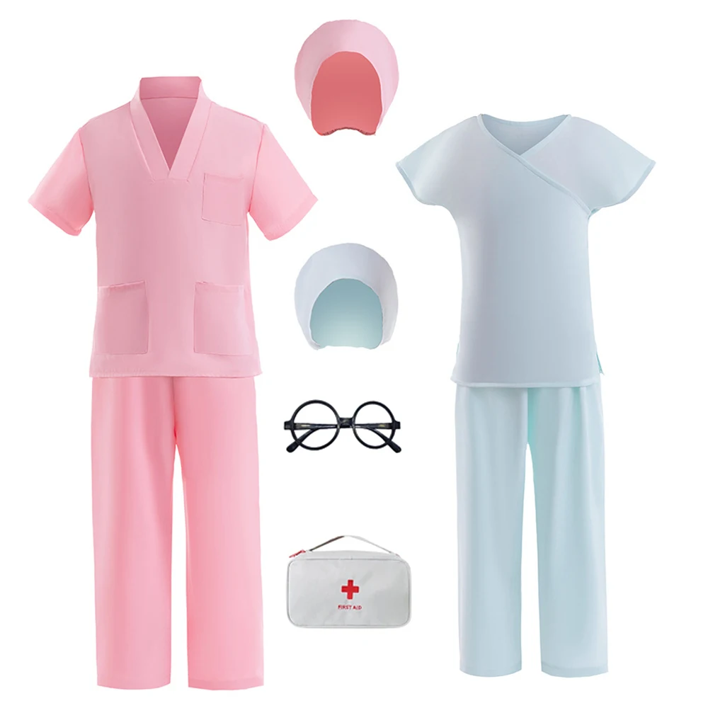 Kids Scrubs Uniform Suit Short Sleeve O-neck Tops+Pants Set and Toys Nursing Uniform Girls Boys Hospital Pet Doctor Scrub Medic
Kids Scrubs Uniform Suit Short Sleeve O-neck Tops+Pants Set and Toys Nursing Uniform Girls Boys Hospital Pet Doctor Scrub Medic