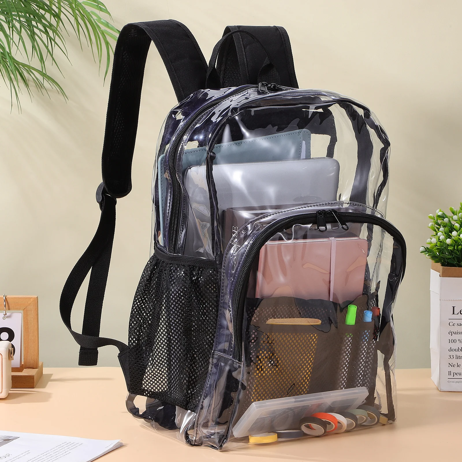 Clear Heavy Duty Transparent Bag For School Gym Stadium Work Large Sport Backpack Multi Compartments Ergonomic Straps Laptop Bag
Clear Heavy Duty Transparent Bag For School Gym Stadium Work Large Sport Backpack Multi Compartments Ergonomic Straps Laptop Bag