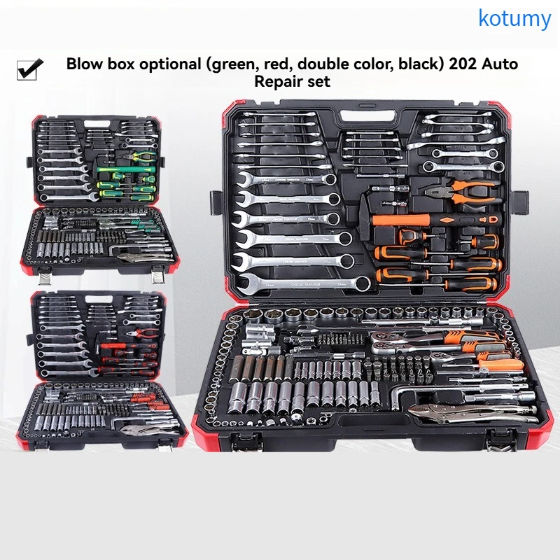 202Pcs Cr-V Steel Auto Repair Socket Wrench Tool Set
202Pcs Cr-V Steel Auto Repair Socket Wrench Tool Set