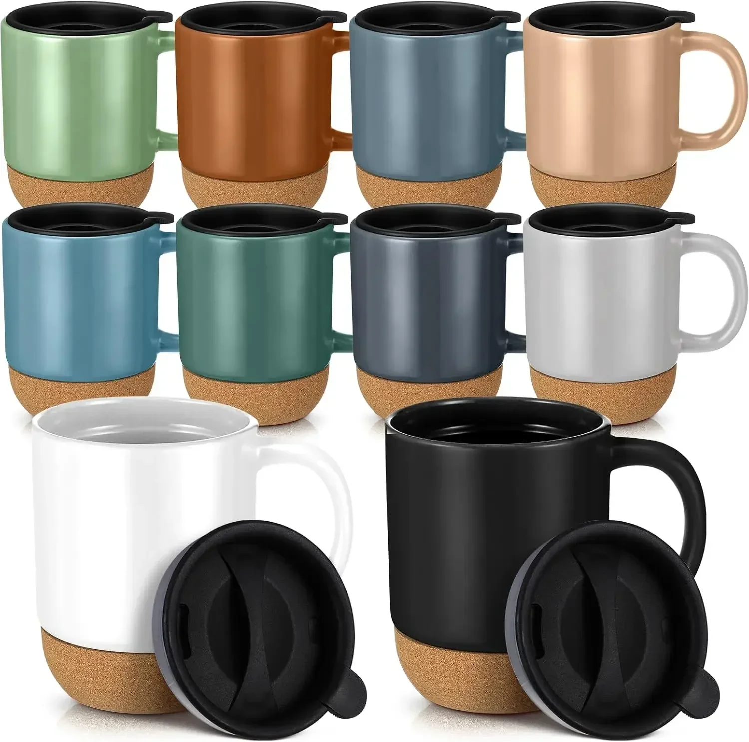 10 Set Valentines Gifts Ceramic Coffee Mug with Lid Cork Bottom 15 oz Aesthetic Cups with Handle Neutral Color Bulk Coffee Mugs
10 Set Valentines Gifts Ceramic Coffee Mug with Lid Cork Bottom 15 oz Aesthetic Cups with Handle Neutral Color Bulk Coffee Mugs
