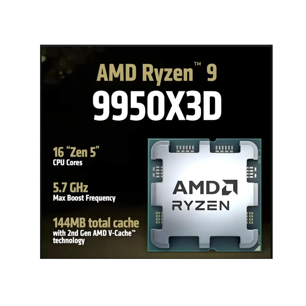 Ryzen 9 9950X3D 16-Core 32-Thread Unlocked Desktop Processor The Strongest Gaming CPU New Bulk Pack
Ryzen 9 9950X3D 16-Core 32-Thread Unlocked Desktop Processor The Strongest Gaming CPU New Bulk Pack