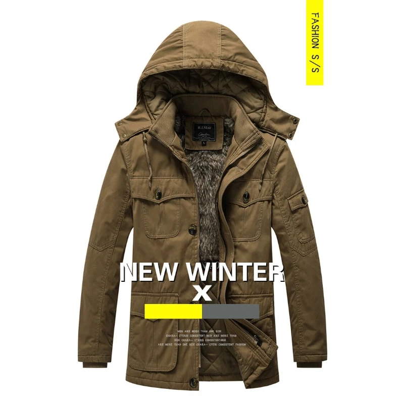 Winter Mid-Long Washed Cotton Workwear Jacket Men Inside Splicing Fleece Thickened Warm Winterproof Men's Cotton Military Coat
Winter Mid-Long Washed Cotton Workwear Jacket Men Inside Splicing Fleece Thickened Warm Winterproof Men's Cotton Military Coat