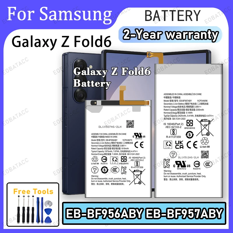 For Samsung Galaxy Z Fold 6 Battery EB-BF956ABY EB-BF957ABY New High Quality Replacement +Free Tools
For Samsung Galaxy Z Fold 6 Battery EB-BF956ABY EB-BF957ABY New High Quality Replacement +Free Tools
