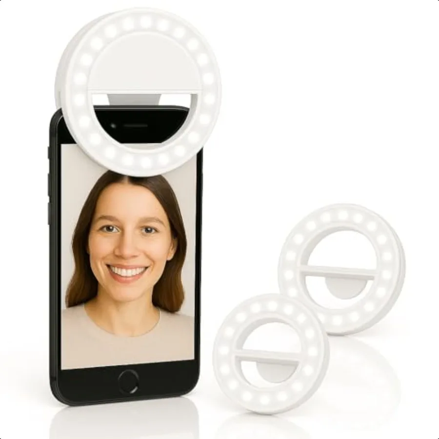 Rechargeable Selfie Ring Light ClipOn Fill Light with 36 LEDs for iPhone Android TikTok Zoom Social Media Makeup Photography Wh
Rechargeable Selfie Ring Light ClipOn Fill Light with 36 LEDs for iPhone Android TikTok Zoom Social Media Makeup Photography Wh