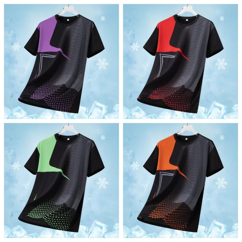 Summer Outdoor Tennis Training Trend Printed Ice Silk T-shirt for Men Sweat Absorbing and Quick Drying Short Sleeved T-shirt
Summer Outdoor Tennis Training Trend Printed Ice Silk T-shirt for Men Sweat Absorbing and Quick Drying Short Sleeved T-shirt