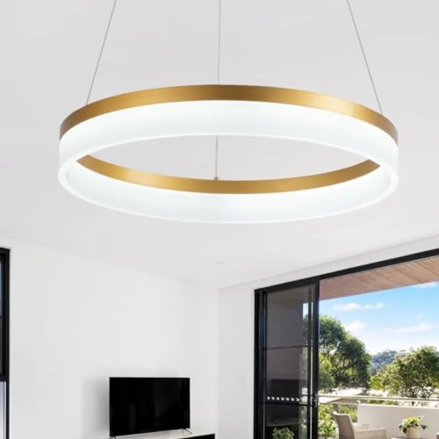 Modern LED Chandelier - Dimmable 9.7" Round Pendant Light, Height Adjustable UL-Certified Ceiling Light for Dining Room, Kitche
Modern LED Chandelier - Dimmable 9.7" Round Pendant Light, Height Adjustable UL-Certified Ceiling Light for Dining Room, Kitche