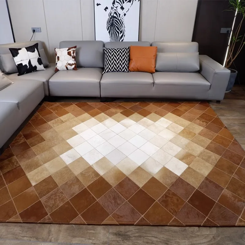 100% Natural Genuine Cowhide Leather Carpet Living Room Brown Cowhide Stitching Fur Bedroom Cow Leather Rug Computer Chair Mat
100% Natural Genuine Cowhide Leather Carpet Living Room Brown Cowhide Stitching Fur Bedroom Cow Leather Rug Computer Chair Mat