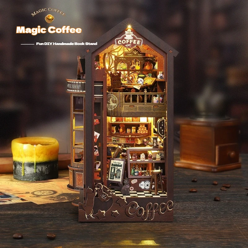 Diy Book Nook Shelf Insert Kits Miniature Wooden Model Kit Magic Coffee Shop Bookshelf Handmade Bookend For Friend Birthday Gift
Diy Book Nook Shelf Insert Kits Miniature Wooden Model Kit Magic Coffee Shop Bookshelf Handmade Bookend For Friend Birthday Gift
