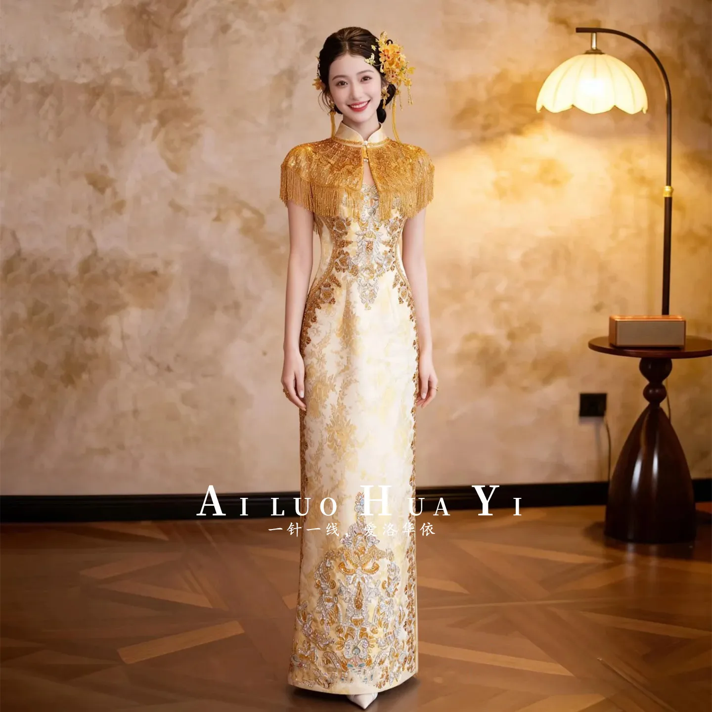 Chinese Gold Embroidered Cheongsam Toast Dress 2026 New Xiuhe Dress Bridal Wedding Dress Mermaid Engagement Dress
Chinese Gold Embroidered Cheongsam Toast Dress 2026 New Xiuhe Dress Bridal Wedding Dress Mermaid Engagement Dress