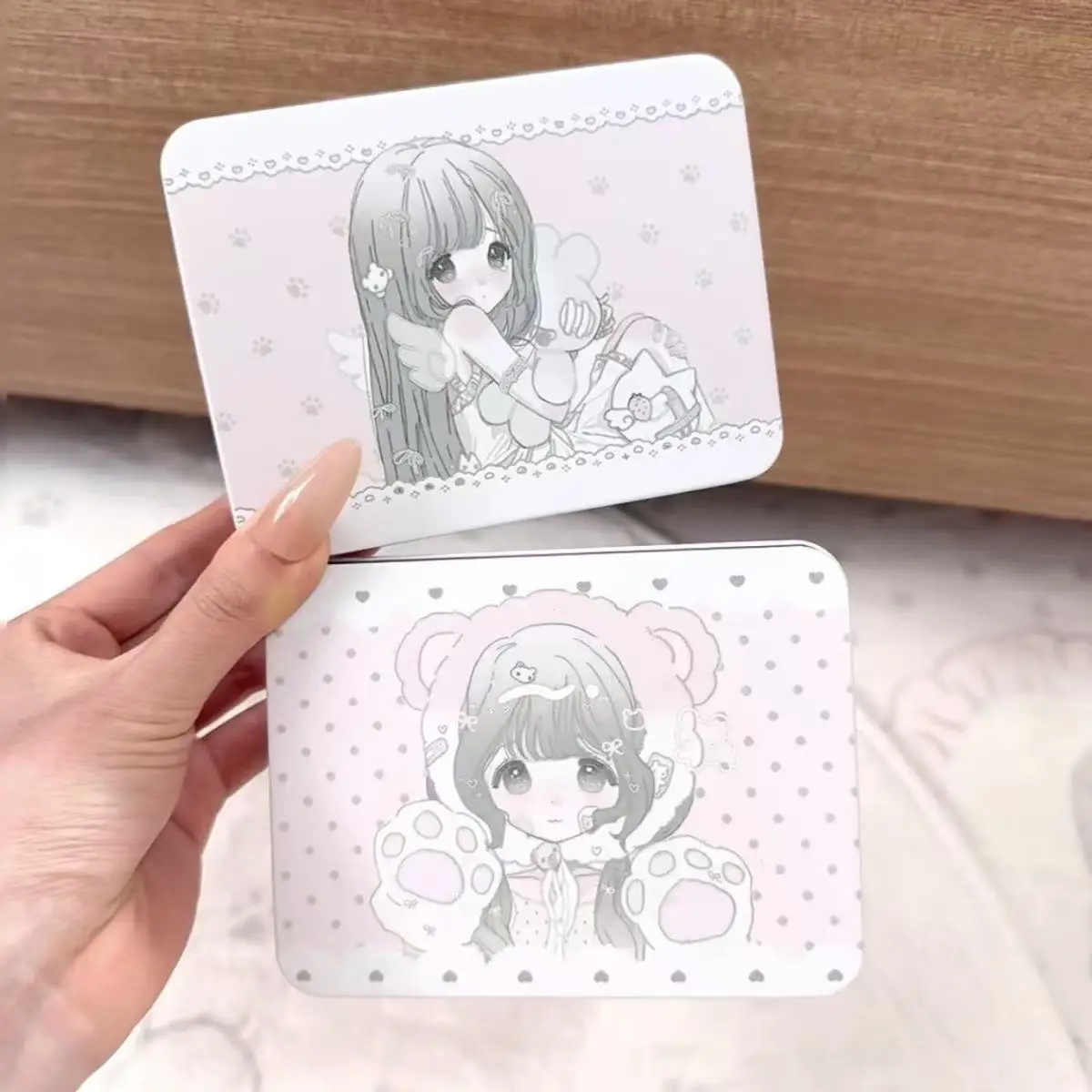Pink Angel Girl Iron Box Small Card Storage Box Sticker Cute Desktop High-Looking Ins Student Storage Box Animation Model Box
Pink Angel Girl Iron Box Small Card Storage Box Sticker Cute Desktop High-Looking Ins Student Storage Box Animation Model Box