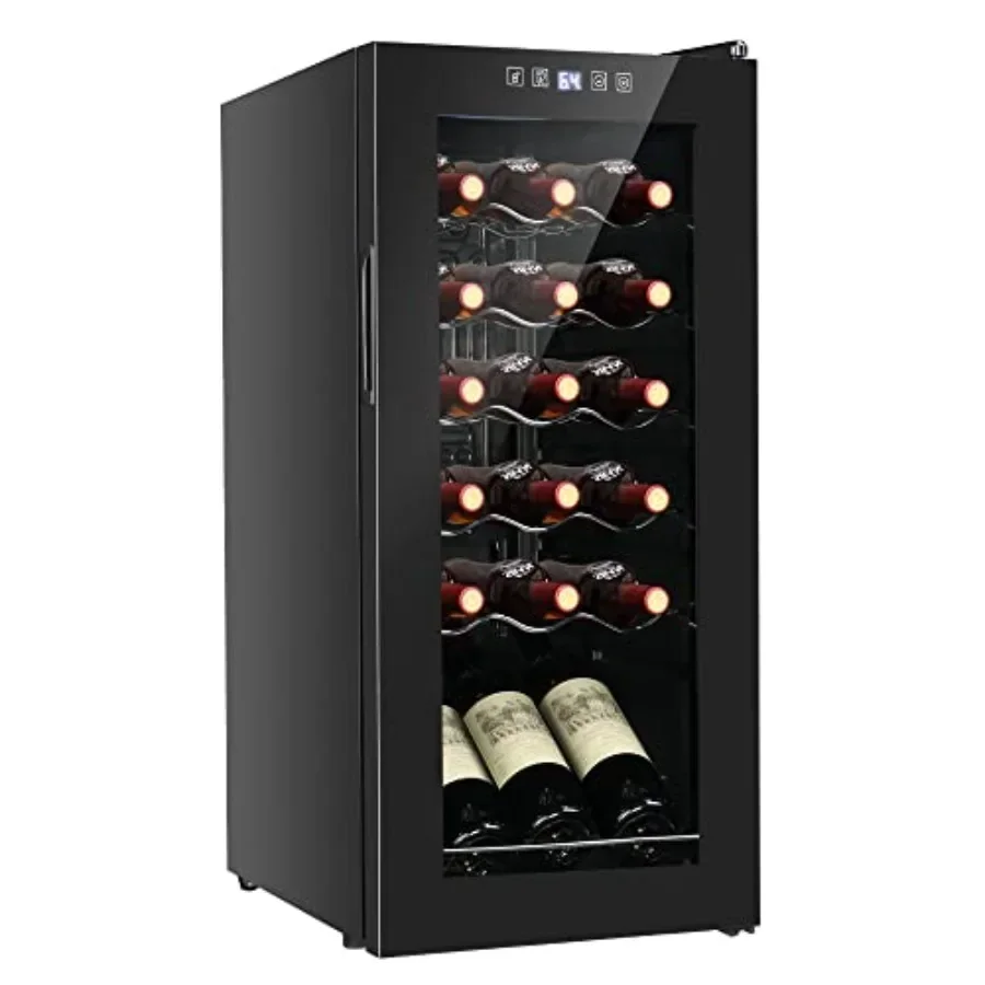 18 Bottle Wine Cooler Refrigerator for Home Bar Use, Stainless Steel, Black, Digital Temperature Control Double-layer Glass Doo
18 Bottle Wine Cooler Refrigerator for Home Bar Use, Stainless Steel, Black, Digital Temperature Control Double-layer Glass Doo