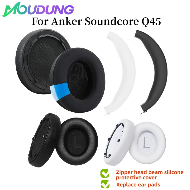 MOUDUNG Replacement Ice-Gel /leather EarPads/Silicone zipper head beam protective cover for Anker Soundcore Space Q45 Headphones
MOUDUNG Replacement Ice-Gel /leather EarPads/Silicone zipper head beam protective cover for Anker Soundcore Space Q45 Headphones