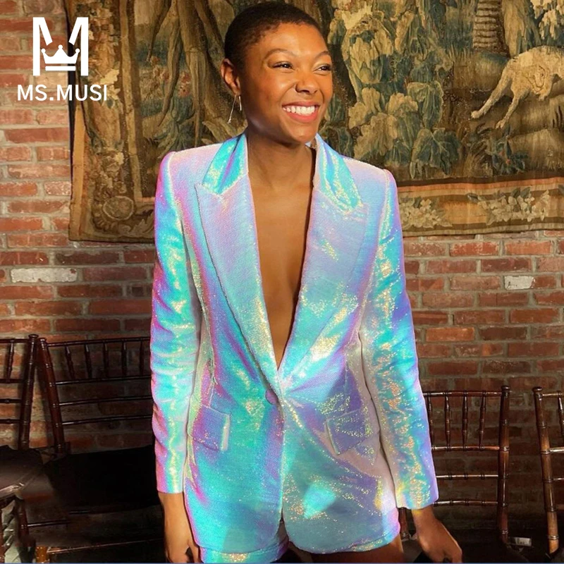 MSMUSI 2022 New Fashion Women Sexy Gradient V Neck Sequin Two Piece Set Bodycon Party Long Sleeve Blazer Top And Shorts Set Suit
MSMUSI 2022 New Fashion Women Sexy Gradient V Neck Sequin Two Piece Set Bodycon Party Long Sleeve Blazer Top And Shorts Set Suit